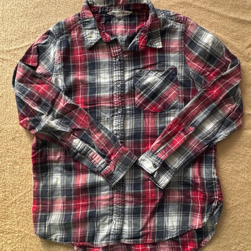 Vanilla Star Red and Blue Plaid Button Down Shirt